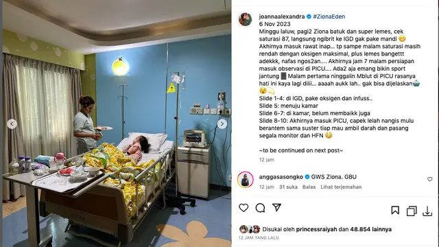 Joanna Alexandra Kabarkan Putrinya Menderita Bronkopneumo, Panik Buru-Buru ke IGD Sampai Tak Sempat Mandi. (instagram.com/joannaalexandra)