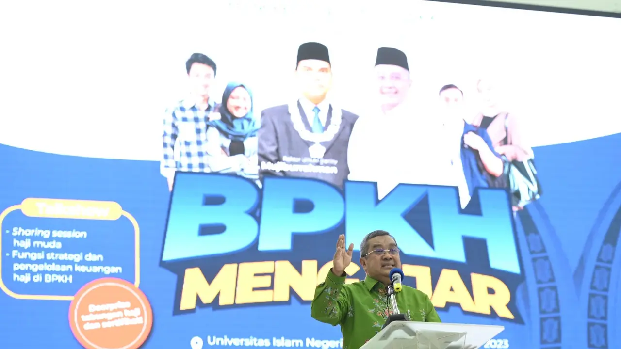 Badan Pengelola Keuangan Haji (BPKH) melakukan sosialisasi melalui kegiatan "BPKH Mengajar" di Universitas Islam Negeri Ar-Raniry, Banda Aceh (Tim Humas BPKH)