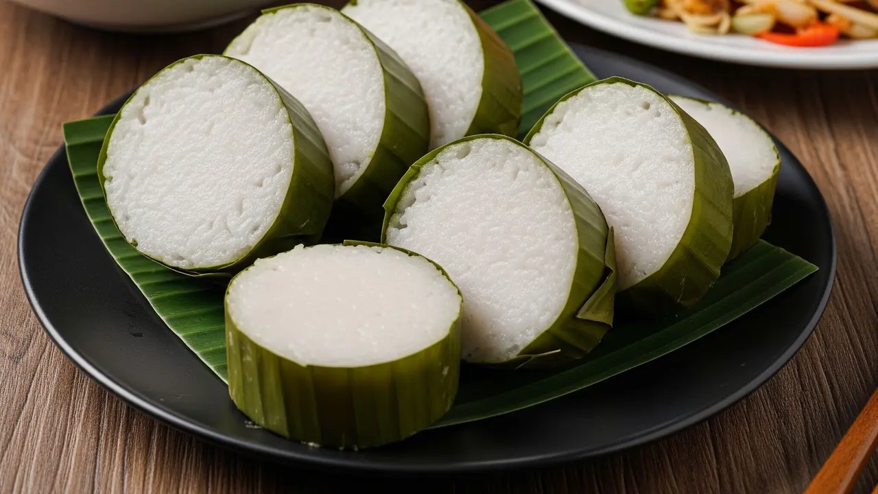 Membuat Lontong dari Nasi Aron (Image by Gemini AI)