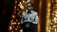 Presiden RI Joko Widodo (Jokowi) dalam peringatan HUT ke-50 tahun HIPMI, Jumat (10/6/2022).