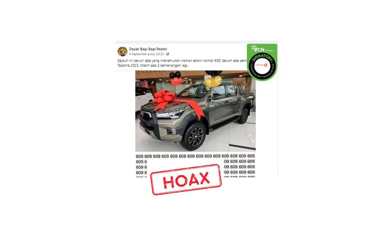 Cek Fakta Toyota bagikan Tacoma