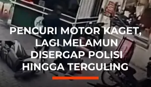 Pencuri Motor Kaget, Lagi Melamun Disergap Polisi hingga Terguling