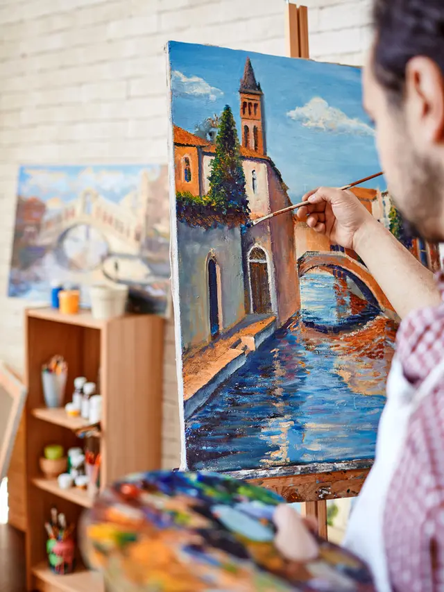 Ilustrasi menciptakan karya seni