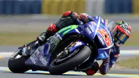 Pebalap Movistar Yamaha, Maverick Vinales, ingin meniru gaya balapan Jorge Lorenzo demi meraih kemenangan di MotoGP Mugello. (EPA/Eddy Lemaistre)