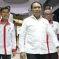 Menpora, Zainudin Amali bersiap memberi keterangan terkait kesiapan Indonesia sebagai tuan rumah Piala Dunia U-20 2021, Jakarta, Kamis (24/10/2019). Indonesia resmi ditunjuk FIFA sebagai penyelenggara Piala Dunia U-20 pada 2021. (Liputan6.com/Helmi Fithriansyah)