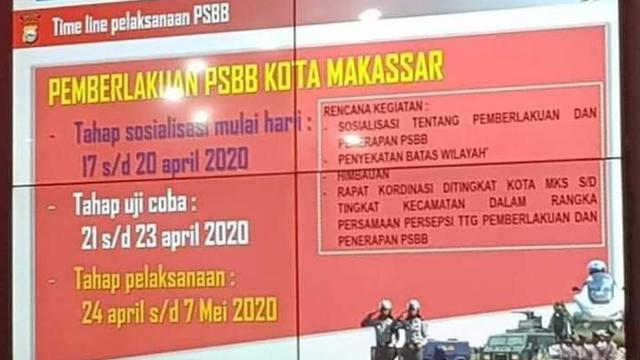 Tok Psbb Kota Makassar Resmi Mulai 24 April 2020 Regional Liputan6 Com