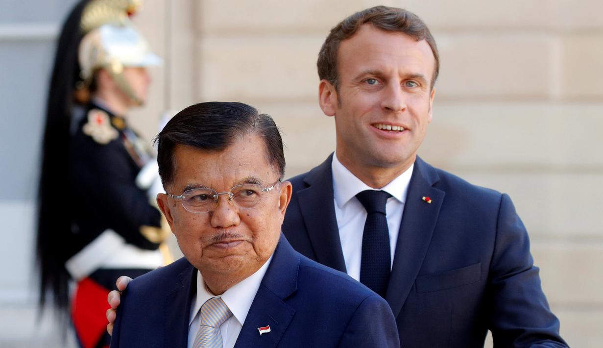 Foto Hadiri Ktt Paris Wapres Jk Disambut Presiden Macron Global Liputan6 Com