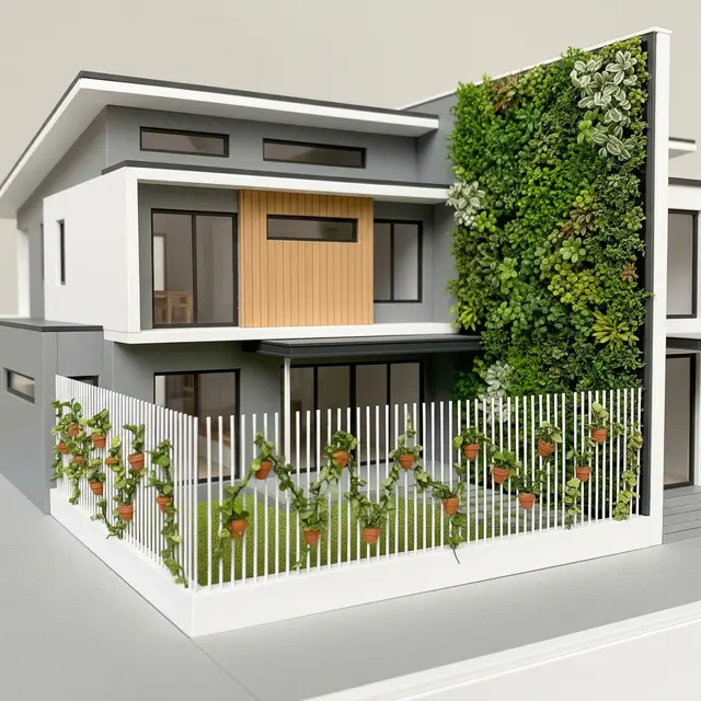 Model Rumah Kecil Tapi Luas dengan Pagar Tanaman Hias Modern Minimalis