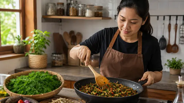 Membuat Sambal Daun Kelor Teri