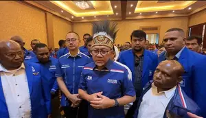 Ketua Umum Partai Amanat Nasional (PAN) Zulkifli Hasan (Zulhas) menghadiri konsolidasi di Merauke, Papua Selatan pada Selasa (23/1/2024). (Dok. Media PAN)