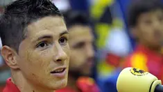 Striker Spanyol Fernando Torres saat sesi konferensi pers di Kompleks Sports City, Las Rozas, Madrid, 26 Mei 2010, jelang PD 2010. AFP PHOTO / LLUIS GENE 