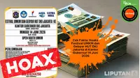 Waspada, Informasi Hoaks Festival UMKM dan Perlombaan Sambut HUT DKI Jakarta