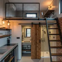 Rumah Mezzanine dengan Gaya Industrial/Rumah 4x3 Sederhana tapi Estetik (Sumber: gemini.com)