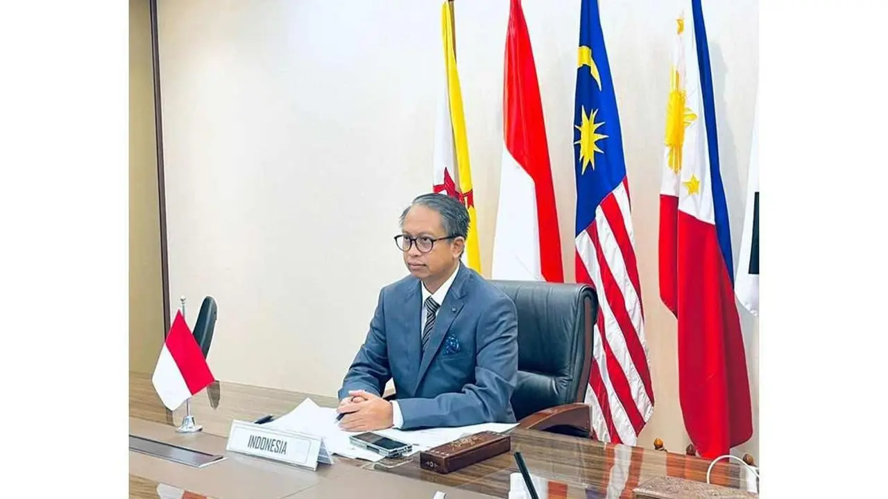 Pertemuan Virtual Kedua antara delegasi Brunei Darussalam-Indonesia-Malaysia-Philippines East ASEAN Growth Area (BIMP-EAGA) dengan Republic of Korea Senior Officials Meeting (SOM), Jumat (17/6/2022). (Sumber ekon.go.id)