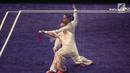 Atlet Timnas Wushu Indonesia Lindswell Kwok saat tampil dalam pertandingan wushu nomor Tajijian putri di Kuala Lumpur Convention Centre Hall 5, Kuala Lumpur, Malaysia, Selasa (21/8). Lindswell meraih skor 9,68. (Liputan6.com/Faizal Fanani)