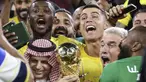 Cristiano Ronaldo menjadi pahlawan kemenangan 2-1 Al Nassr atas sang rival, Al Hilal dalam partai final Liga Champions Arab 2023 yang digelar di King Fahd Stadium, Taif, Sabtu (12/8/2023). (AP Photo/Samah Zidan)