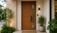 7 Model Pintu Utama dengan Kaca Vertikal, Pilihan Elegan untuk Fasad Rumah