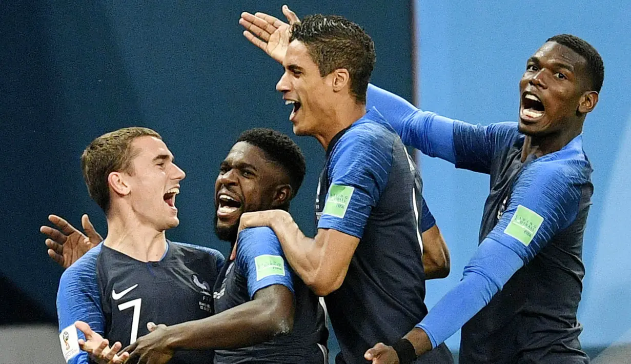 Prancis - Les Blues merupakan salah satu kandidat kuat juara Euro 2020. Selain berstatus sebagai juara Piala Dunia, tim Didier Deschamps itu juga dihuni banyak pemain berkualitas seperti Paul Pogba, Karim Benzema, hingga Antoine Griezmann. (AP/Martin Meissner)