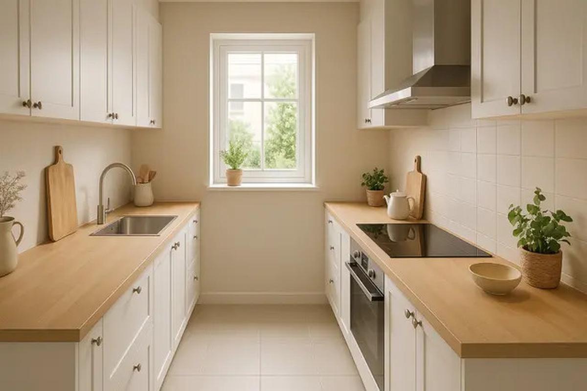 8 Desain Dapur Kecil Memanjang ke Samping, Solusi Ruang Terbatas yang Tetap Estetik di 2025