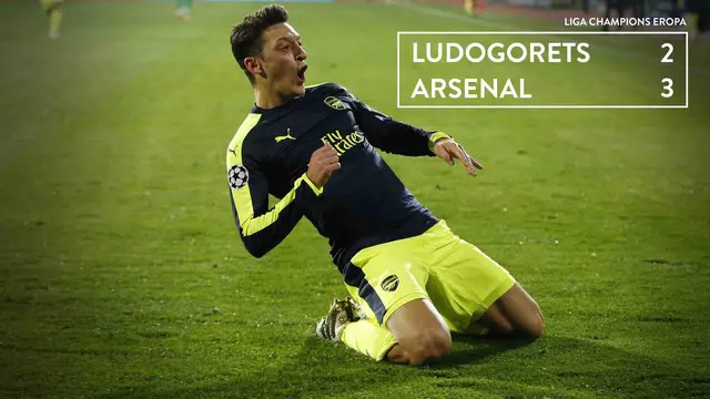 Video highlights Liga Champions Eropa antara Ludogorets vs Arsenal yang berakhir dengan skor 2-3, Rabu (2/11/2016) dinihari WIB