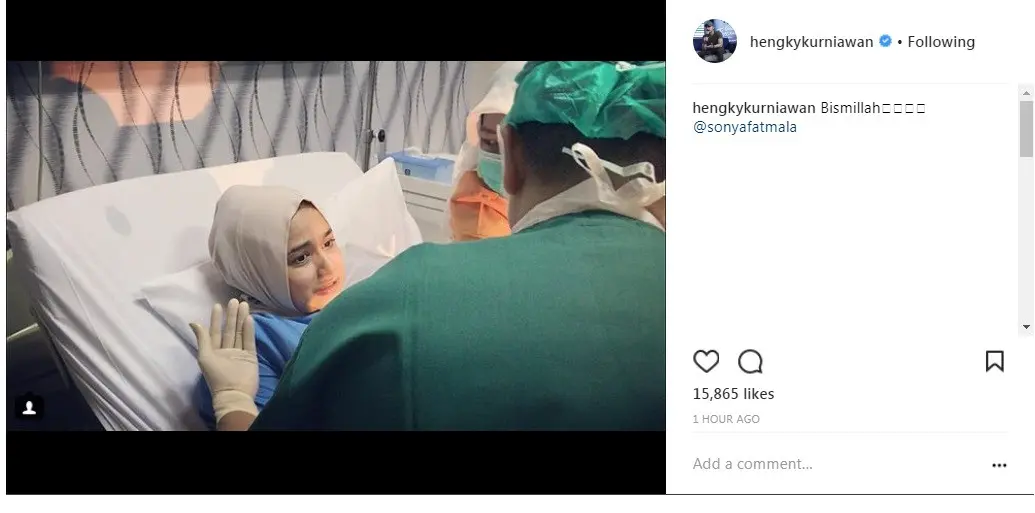 Hengky Kurniawan perlihatkan perjuangan Sonya Fatmala melahirkan anak keduanya (Foto: Instagram)