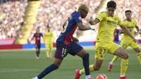 Aksi Lamine Yamal di laga Barcelona vs Villarreal di Estadi Olimpic Lluis Companys, Senin (19/05/2025) dini hari WIB. AP/Joan Monfort.