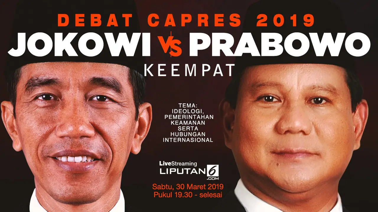Live Streaming Debat Keempat Pilpres 2019