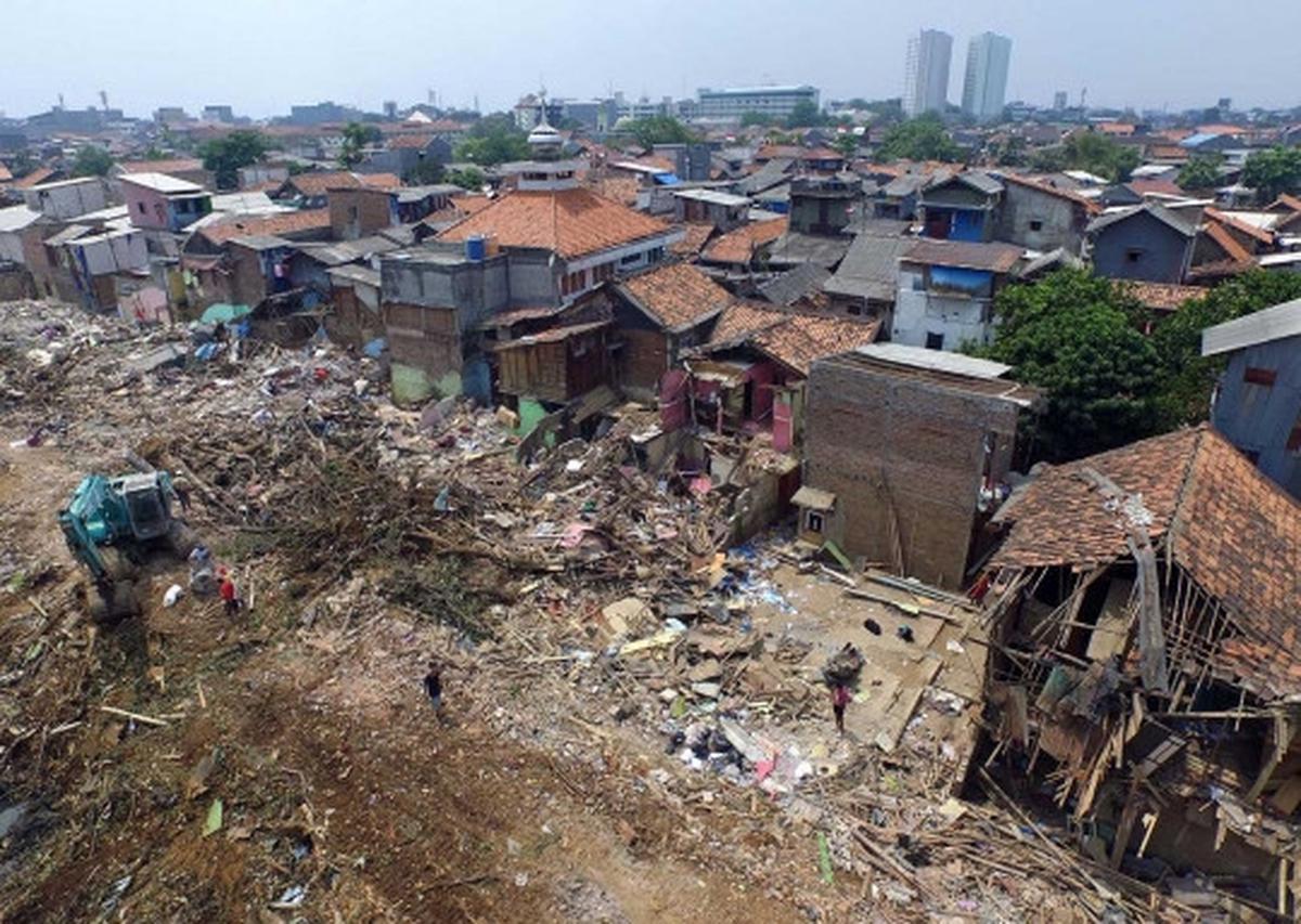 Beginilah pemandangan udara Kampung Pulo usai digusur