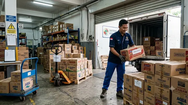 Bongkar muat barang toko