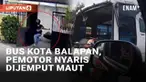 Insiden menegangkan dialami seorang pemotor di Banjarnegara, Jawa Tengah. Ia nyaris bertemu maut saat berpapasan dengan bus yang diduga balapan di Jl. Mantrianom depan Koramil Banjarnegara pada Selasa (15/10/2024). Dalam rekaman CCTV, pemotor itu den...