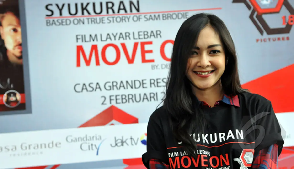 Richa Novischa saat menghadiri acara syukuran film "Move On" di Casa Grande Kota Kasablanka, Jakarta, Senin (2/2/2015). (Liputan6.com/Panji Diksana) 