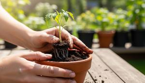 Ilustrasi Menanam Tomat di Pot Kecil. (Foto: Gemini AI)