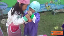 Citizen6, Pasuruan: Anak-anak dari Taman Kanak-kanak Raudhah, Pasuruan, sedang memanen buah Tomat, kemudian membuat jus buah Tomat dari hasil panen mereka. (Pengirim: Zahra Haidar)