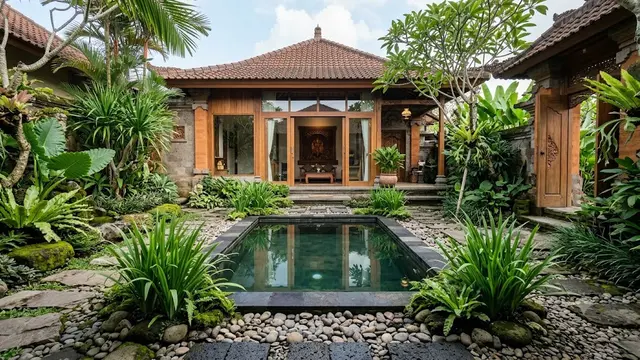 Taman Kering dengan Kolam Refleksi Mini