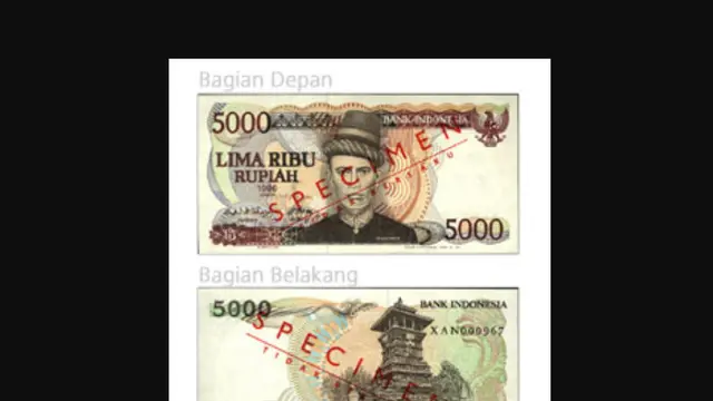 Uang kertas pecahan Rp 5.000 Tahun Emisi 1986