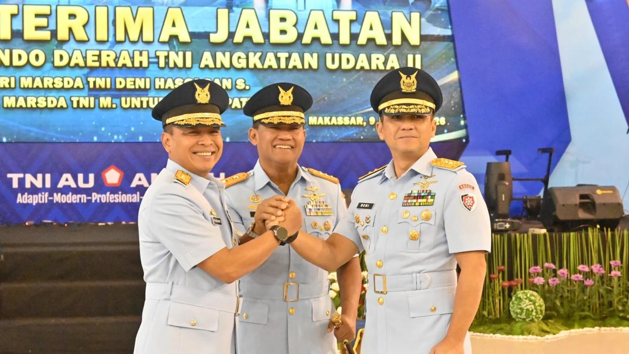 Pangkoopsudnas Pimpin Sertijab Pangkodau II, Marsda TNI Untung Suropati Gantikan Marsda TNI Deni Hasoloan Simanjuntak