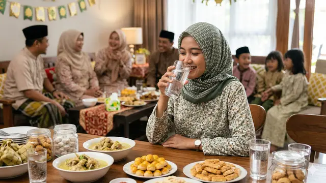 Tips makan kue lebaran (Foto: Gemini AI)