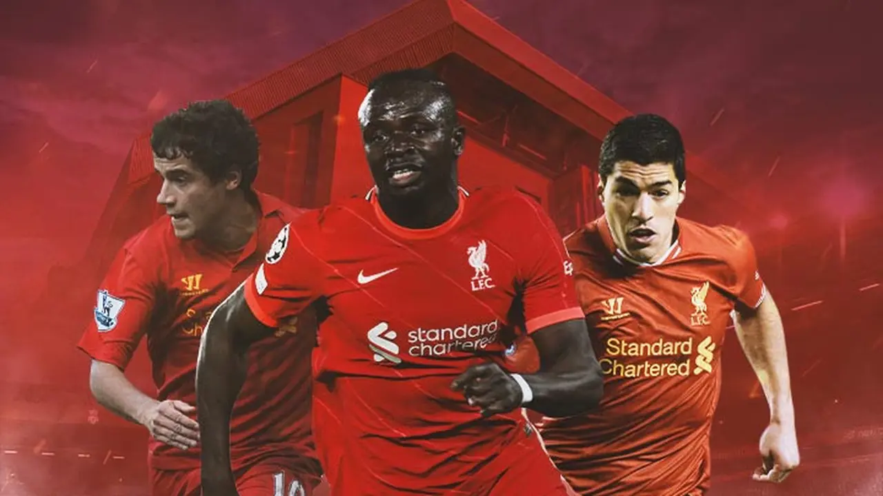 Ilustrasi - Philippe Countinho, Sadio Mane, Luis Suarez