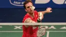 Jan O Jorgensen saat melawan Lee Chong Wei pada final tunggal putra BCA Indonesia Open 2016 di Istora Gelora Bung Karno, Senayan, Jakarta, Minggu (5/6/2016). (Bola.com/Nicklas Hanoatubun)