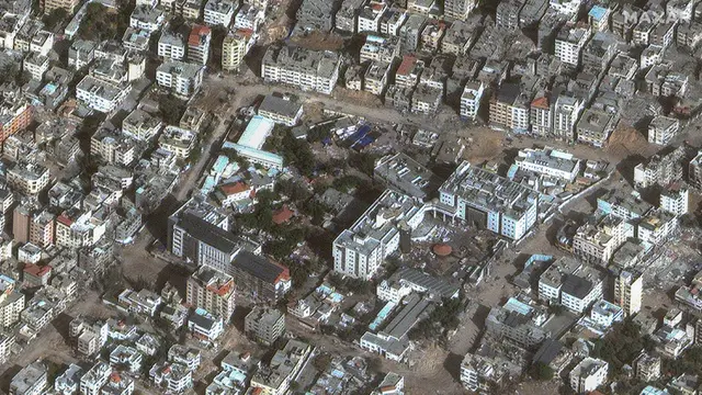 WHO Sebut Perang di Gaza Membahayakan Kesehatan Masyarakat Apalagi Sebanyak 21 Rumah Sakit di Sana Sudah Tak Berfungsi  (Satellite image ©2023 Maxar Technologies via AP).