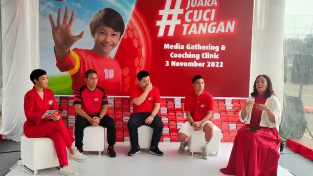 Konferensi Pers Semangat Hari Cuci Tangan Sedunia 2022, di Area Lapangan Rugby Senayan, Jakarta, Kamis 3 November 2022