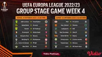 Dapatkan Link Live Streaming Liga Europa 2022/23 Minggu Keempat di Vidio, 13 sampai 14 Oktober 2022