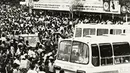 Suana mudik Lebaran 1981 di Lapang Banteng. Dulu terkenal sebagai terminal bus antar kota antar propinsi (Facebook/Nurdin Hasyimi)