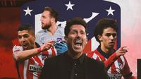 Pelatih dan Pemain Atletico Madrid. (Bola.com/Dody Iryawan)