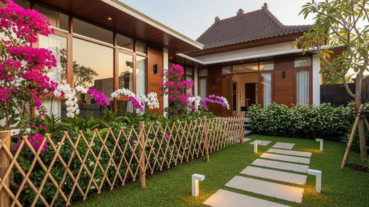 Inspirasi desain pagar taman bunga.