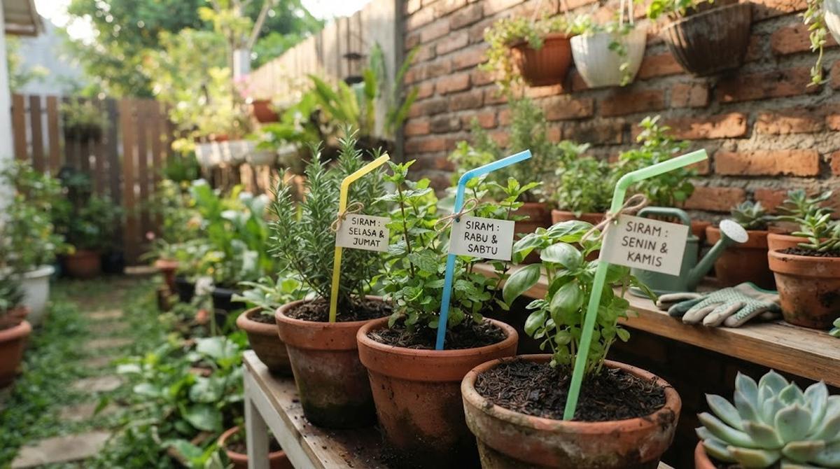 Ide Memanfaatkan Sedotan Bekas untuk Membantu Merawat Tanaman