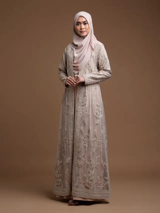 Gamis Syari Ceruti Bordir Mewah Terbaru