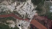 Gambar satelit Grand Ethiopian Renaissance Dam (Gerd), yang diambil pada 28 Mei 2020. (Dok. AP)