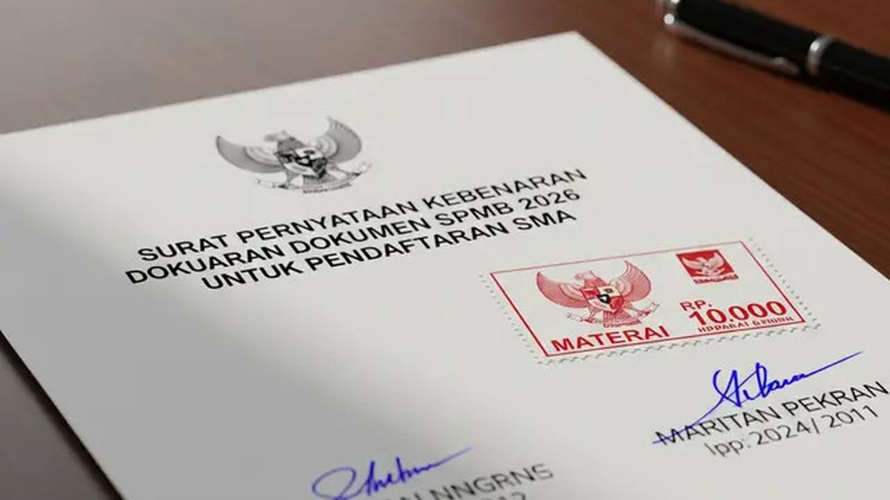 Surat Pernyataan Kebenaran Dokumen SPMB 2026 untuk Pendaftaran Sekolah