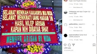 Heboh Karangan Bunga Pernikahan Berisi Tagihan Arisan Online Rp1 M